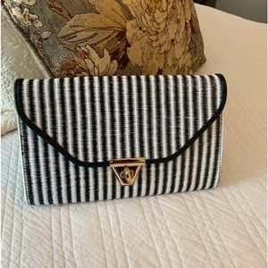 Black and White Striped Bag